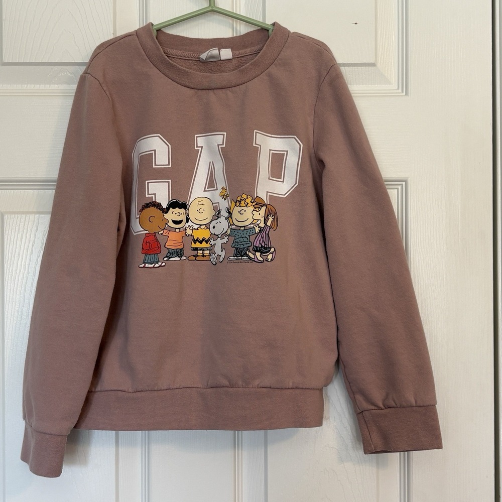 GAP Sweatshirt Children's Girls L 10 Dusty Rose/Pink Peanuts Charlie Brown